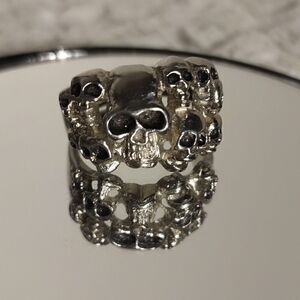 Spikes Stainless Steel "Skulls" Men's Ring 